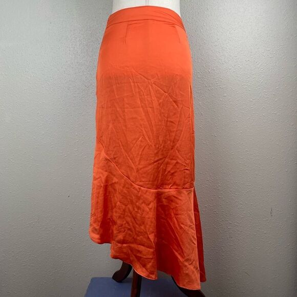 NWOT Free People Orange Midi Skirt Size 2 - Picture 5 of 8